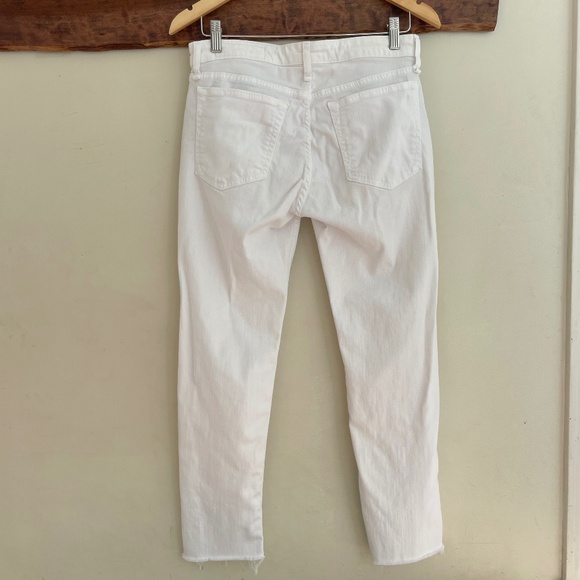 Rag & Bone | Dre Low-Rise Ankle Boyfriend Slim Vintage Stretch White Denim Jeans - Picture 3 of 11